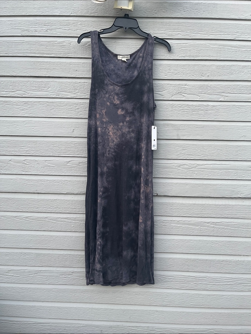 Treasure & Bond Gray Tie-Dye Sleeveless Maxi Dress